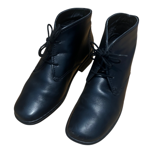 Jenny by ARA Damen Stiefeletten Gr 38,5 Schwarz Leder Schnürschuhe Gefüttert Komfort