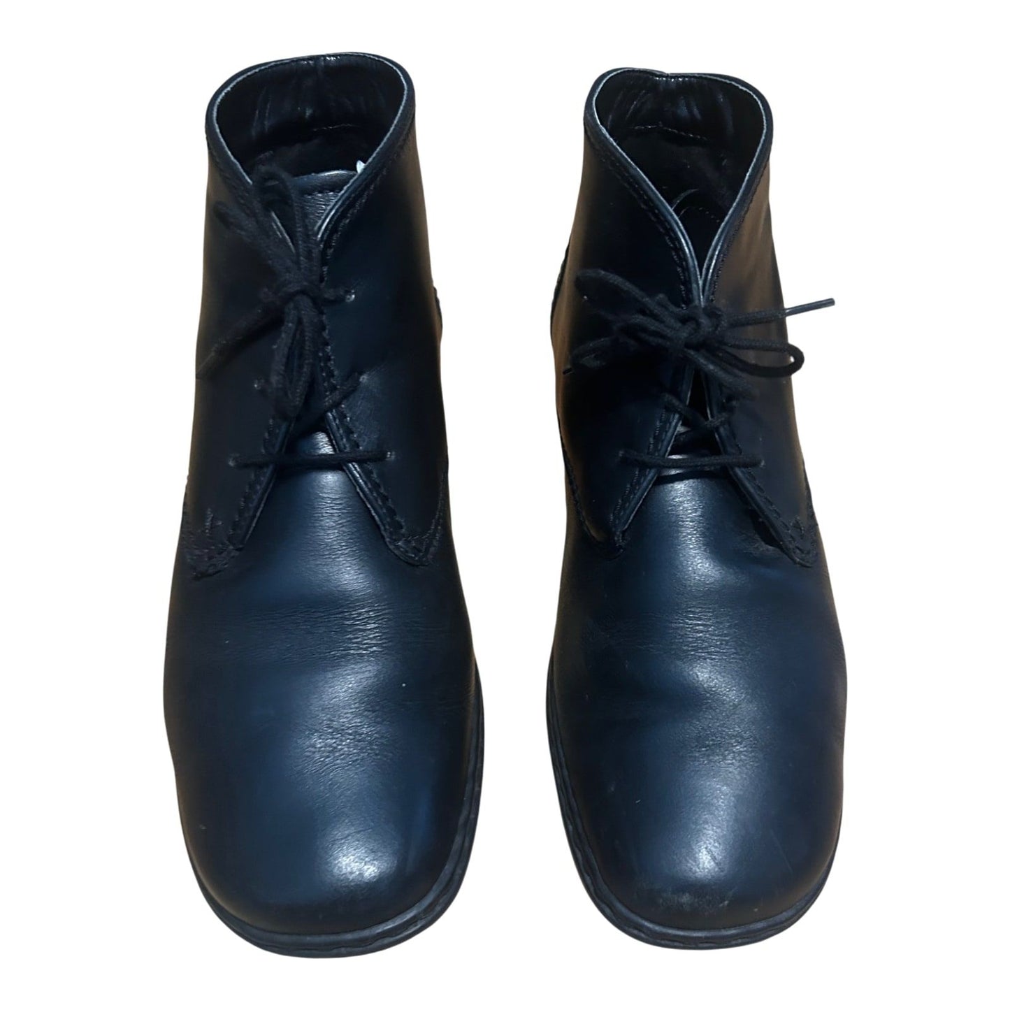 Jenny by ARA Damen Stiefeletten Gr 38,5 Schwarz Leder Schnürschuhe Gefüttert Komfort