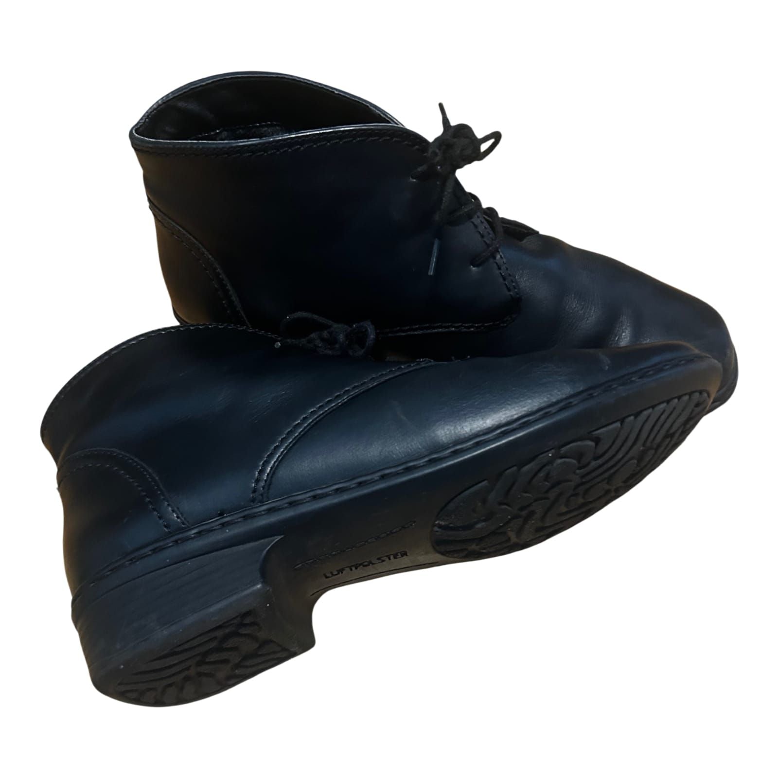 Jenny by ARA Damen Stiefeletten Gr 38,5 Schwarz Leder Schnürschuhe Gefüttert Komfort