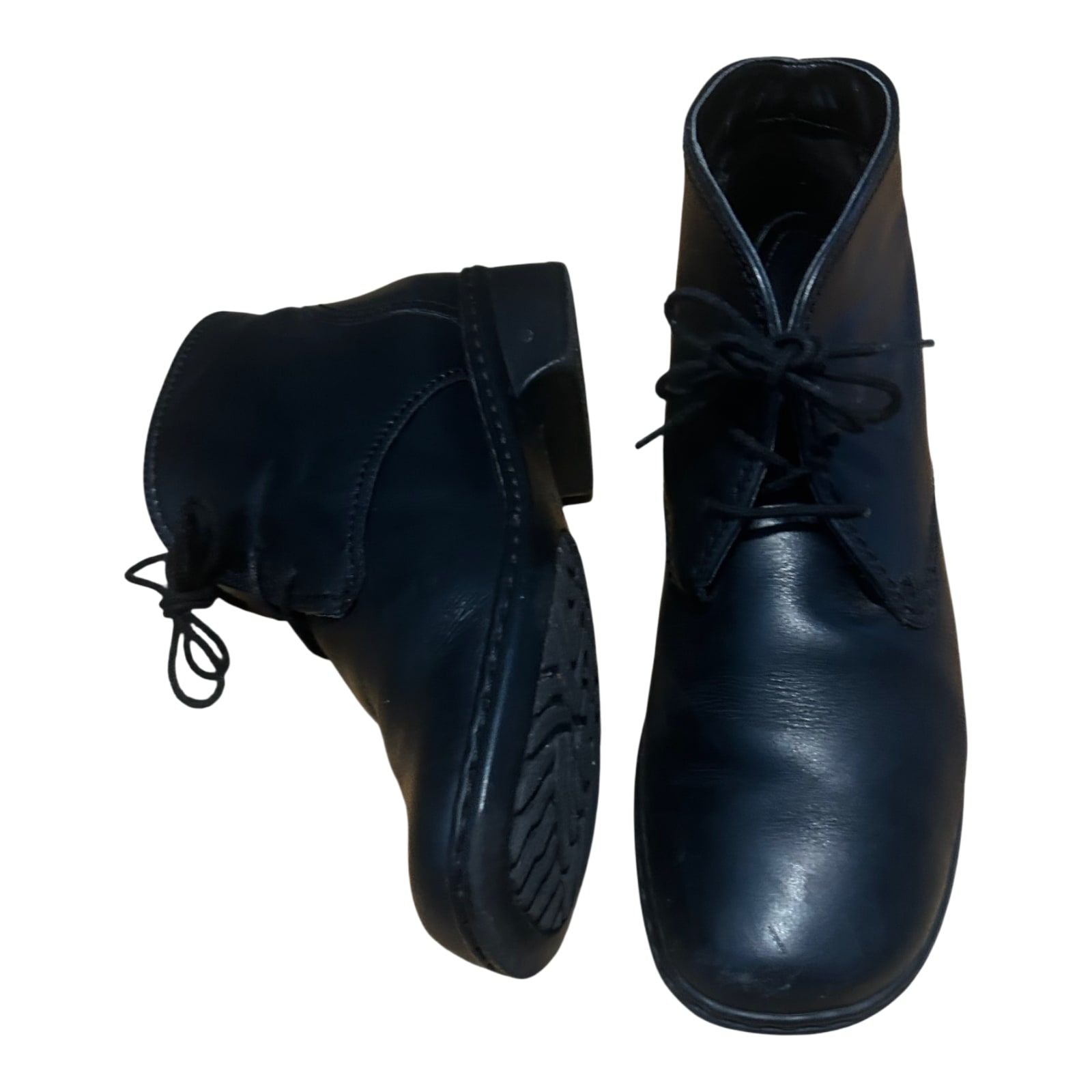 Jenny by ARA Damen Stiefeletten Gr 38,5 Schwarz Leder Schnürschuhe Gefüttert Komfort