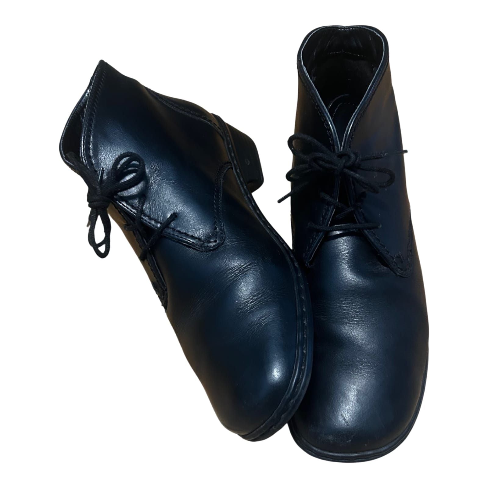 Jenny by ARA Damen Stiefeletten Gr 38,5 Schwarz Leder Schnürschuhe Gefüttert Komfort