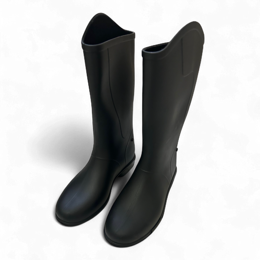 Gummistiefel Schwarz Gr 31 Kniehoch Reitstil Hochwertig Wasserdicht Unisex*