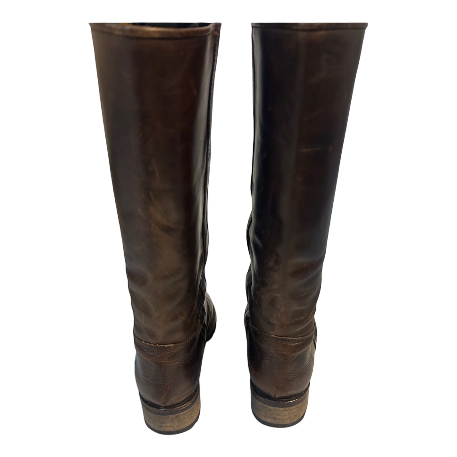 Derbe Lederstiefel Braun Gr 37 Schlüpfstiefel Vibramsohle Echtleder Patina