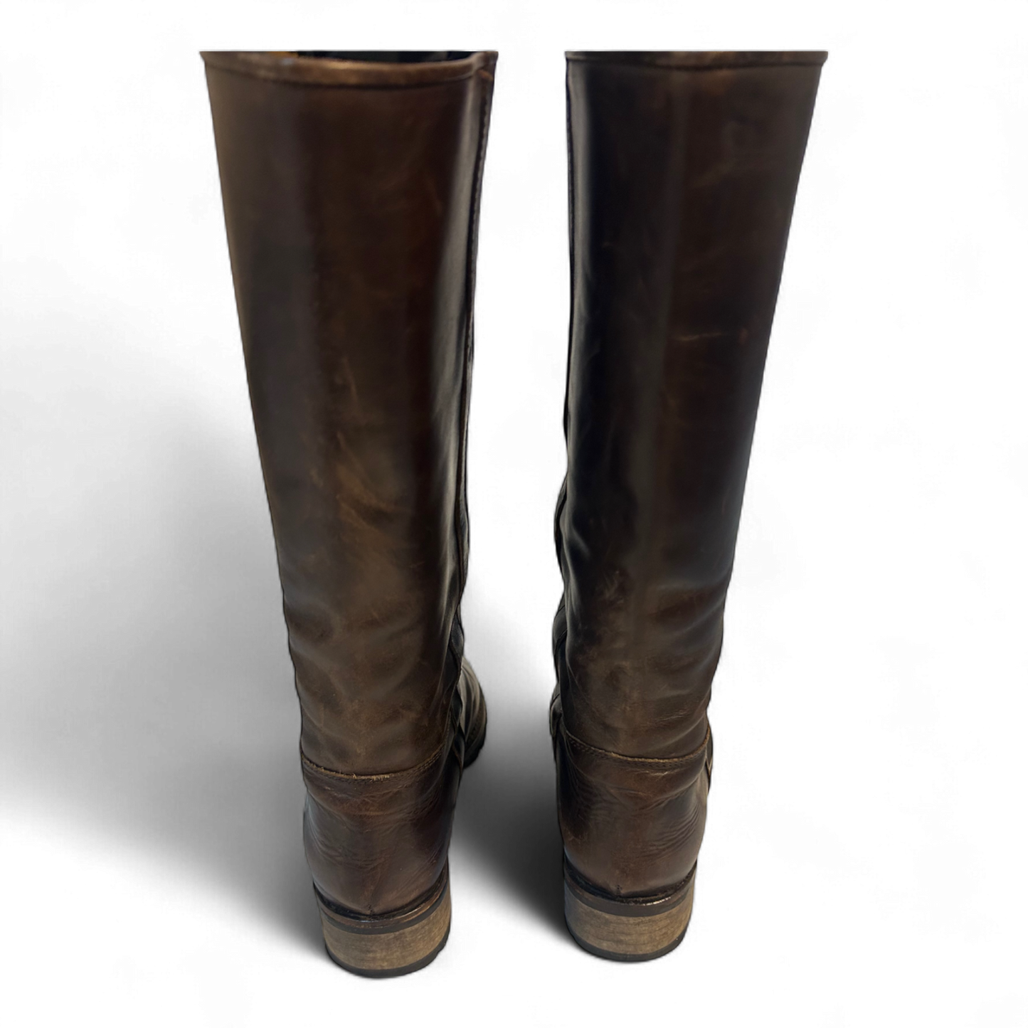 Derbe Lederstiefel Braun Gr 37 Schlüpfstiefel Vibramsohle Echtleder Patina