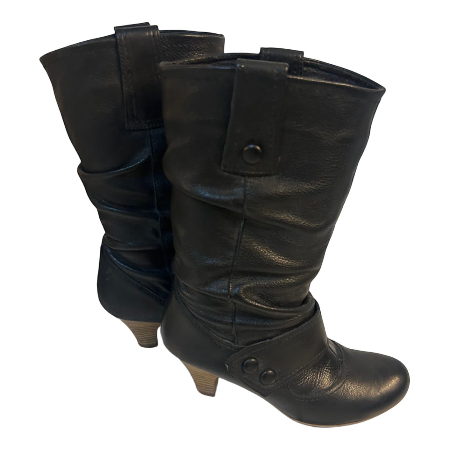 Görtz Leder Stiefeletten Schwarz Gr 39 Echtleder Knöchelhoch Holzabsatz Elegant