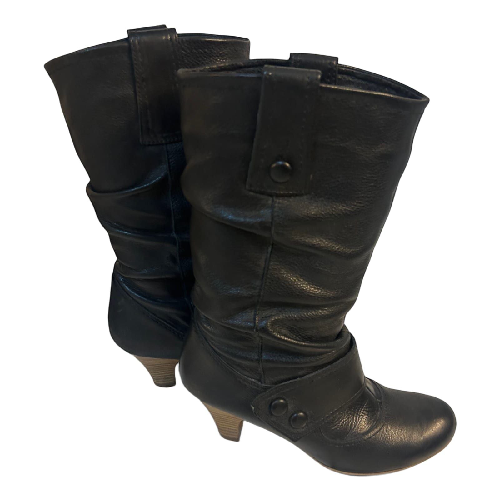 Görtz Leder Stiefeletten Schwarz Gr 39 Echtleder Knöchelhoch Holzabsatz Elegant