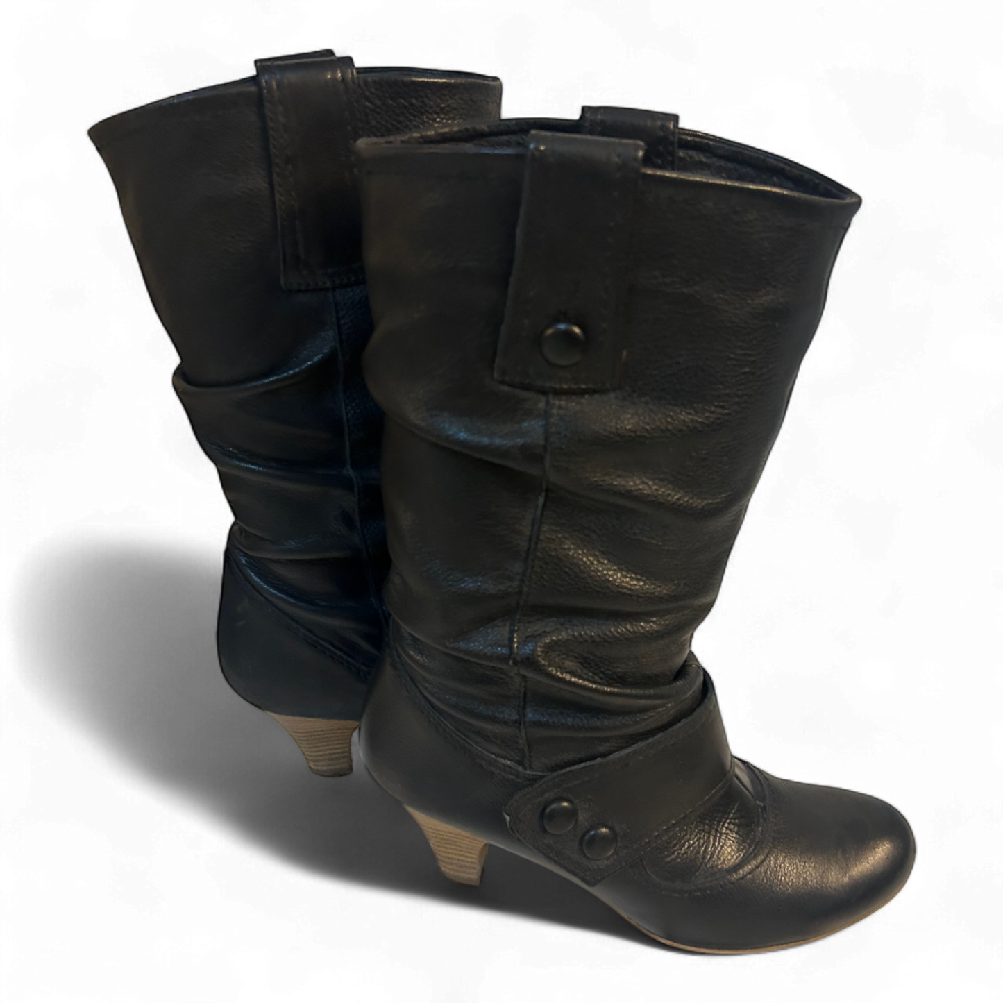 Görtz Leder Stiefeletten Schwarz Gr 39 Echtleder Knöchelhoch Holzabsatz Elegant