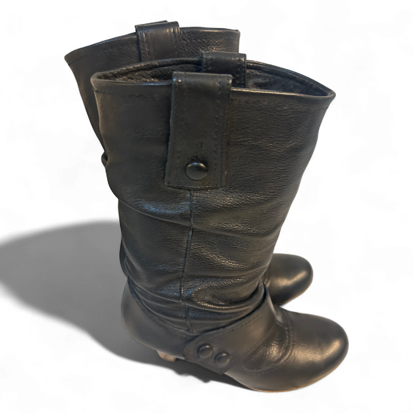 Görtz Leder Stiefeletten Schwarz Gr 39 Echtleder Knöchelhoch Holzabsatz Elegant