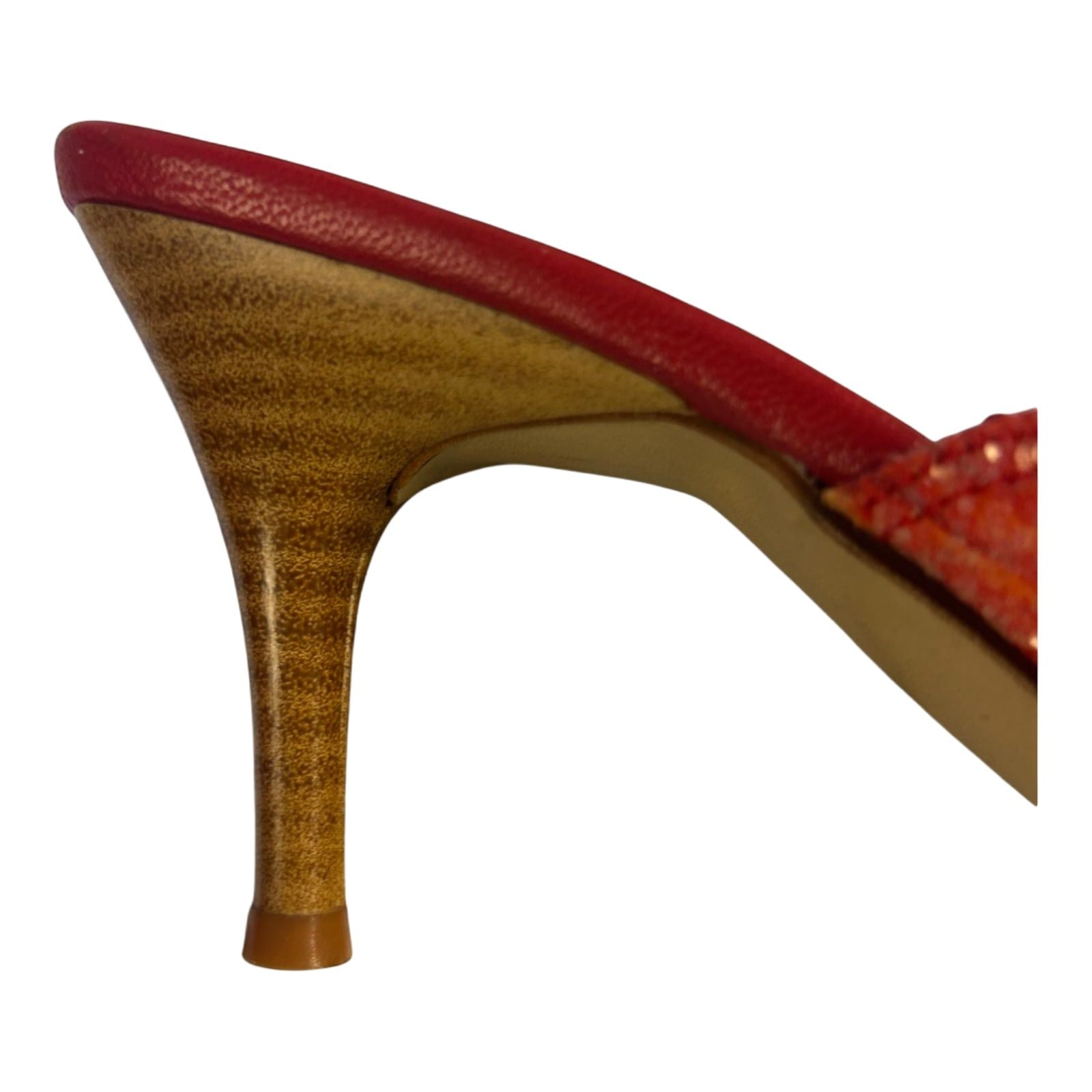 Pascual Alonso Mules Damen Schuhe Gr 37 Rot Blumen Glitzer Absatz Elegant