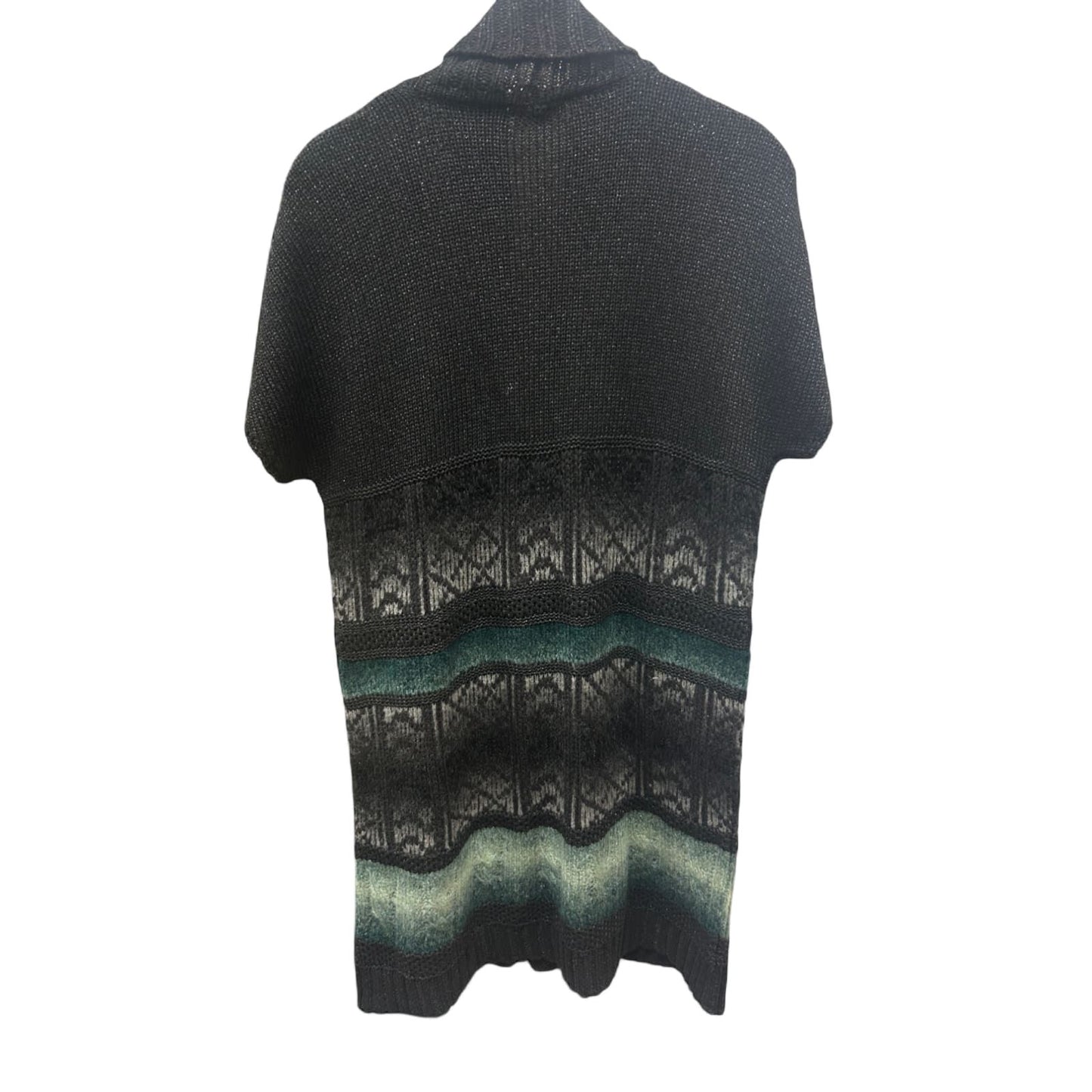 Bonita Strickweste Schwarz Gr L Kurzarm Muster Knopf Weich Mohairmischung