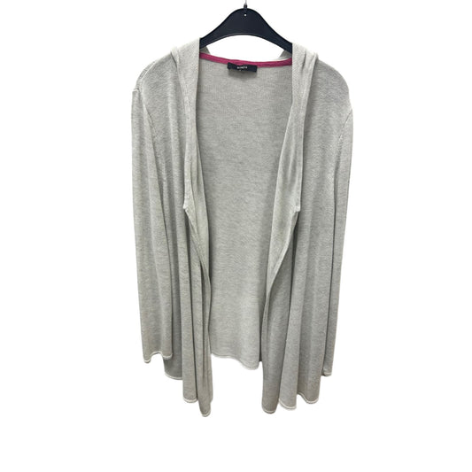 Bonita Strickjacke Grau Gr XL Kapuze Zipfelsaum Offen Lagenlook Langarm Casual