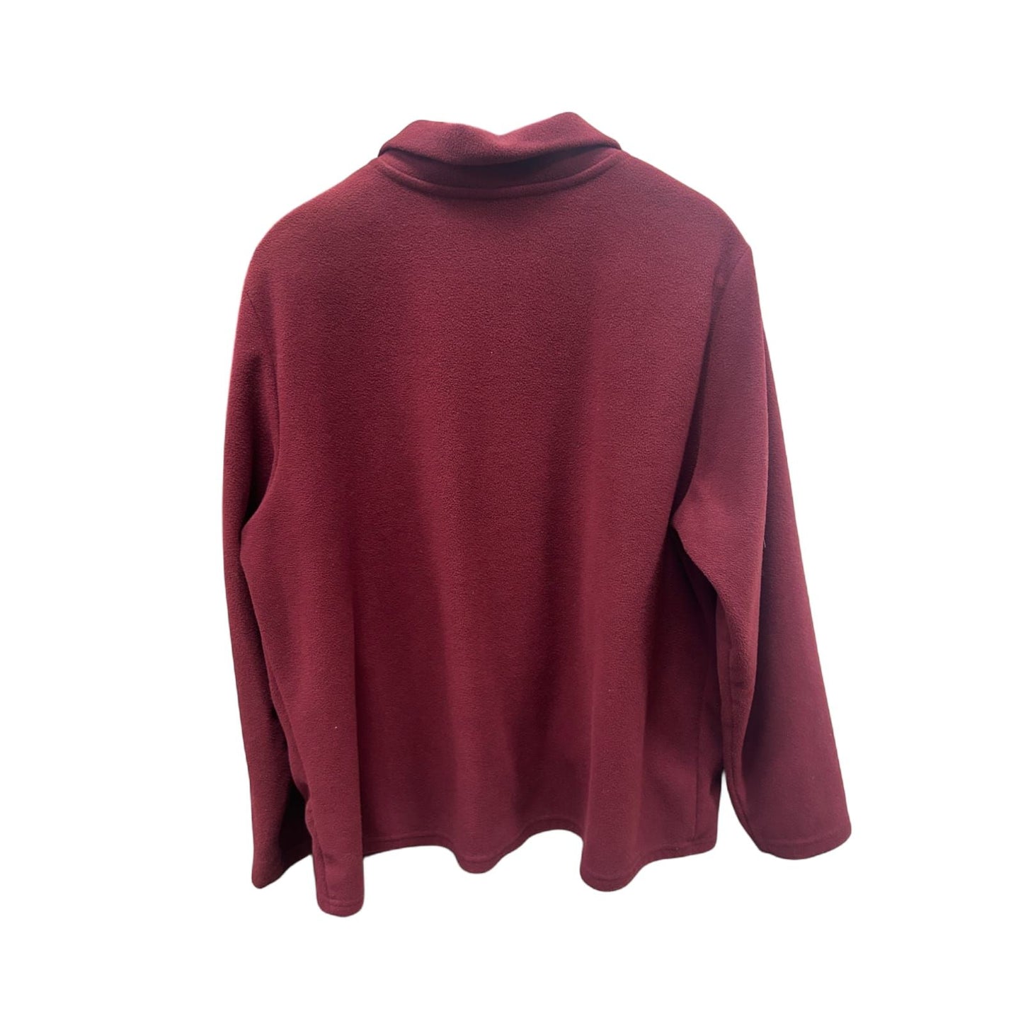 Bonprix Fleecejacke Weinrot Gr 48 Reißverschluss Taschen Polyfleece Langarm