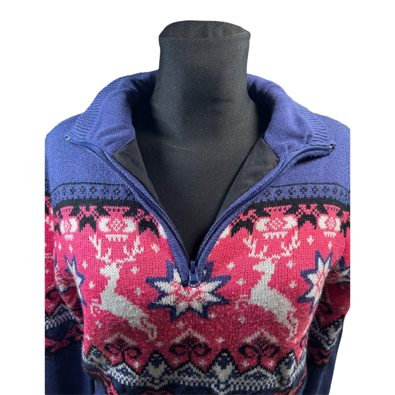 Crivit Sports Troyer Damen Pullover Gr S Lila Pink Norweger Muster Outdoor