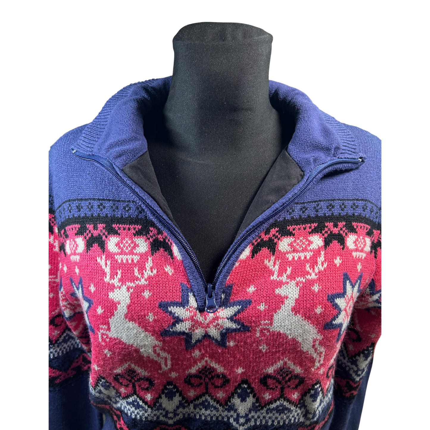 Crivit Sports Troyer Damen Pullover Gr S Lila Pink Norweger Muster Outdoor