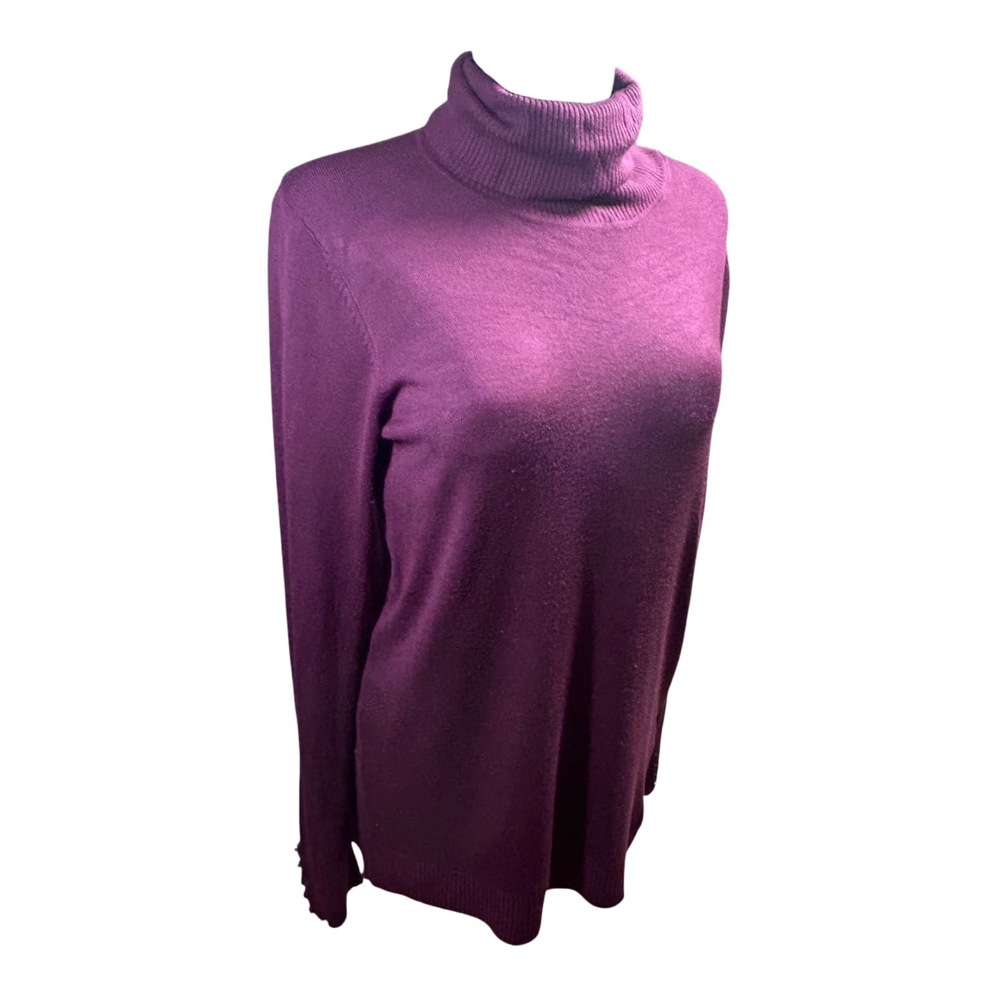 1982 Damen Rollkragenpullover Bordeaux Gr XL Langarm Weich Elegant Winter