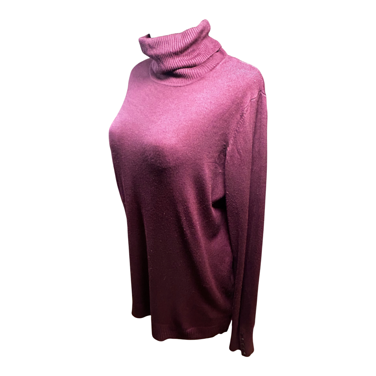 1982 Damen Rollkragenpullover Bordeaux Gr XL Langarm Weich Elegant Winter