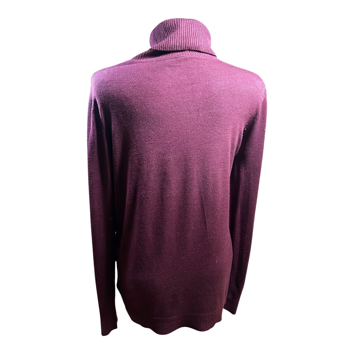 1982 Damen Rollkragenpullover Bordeaux Gr XL Langarm Weich Elegant Winter