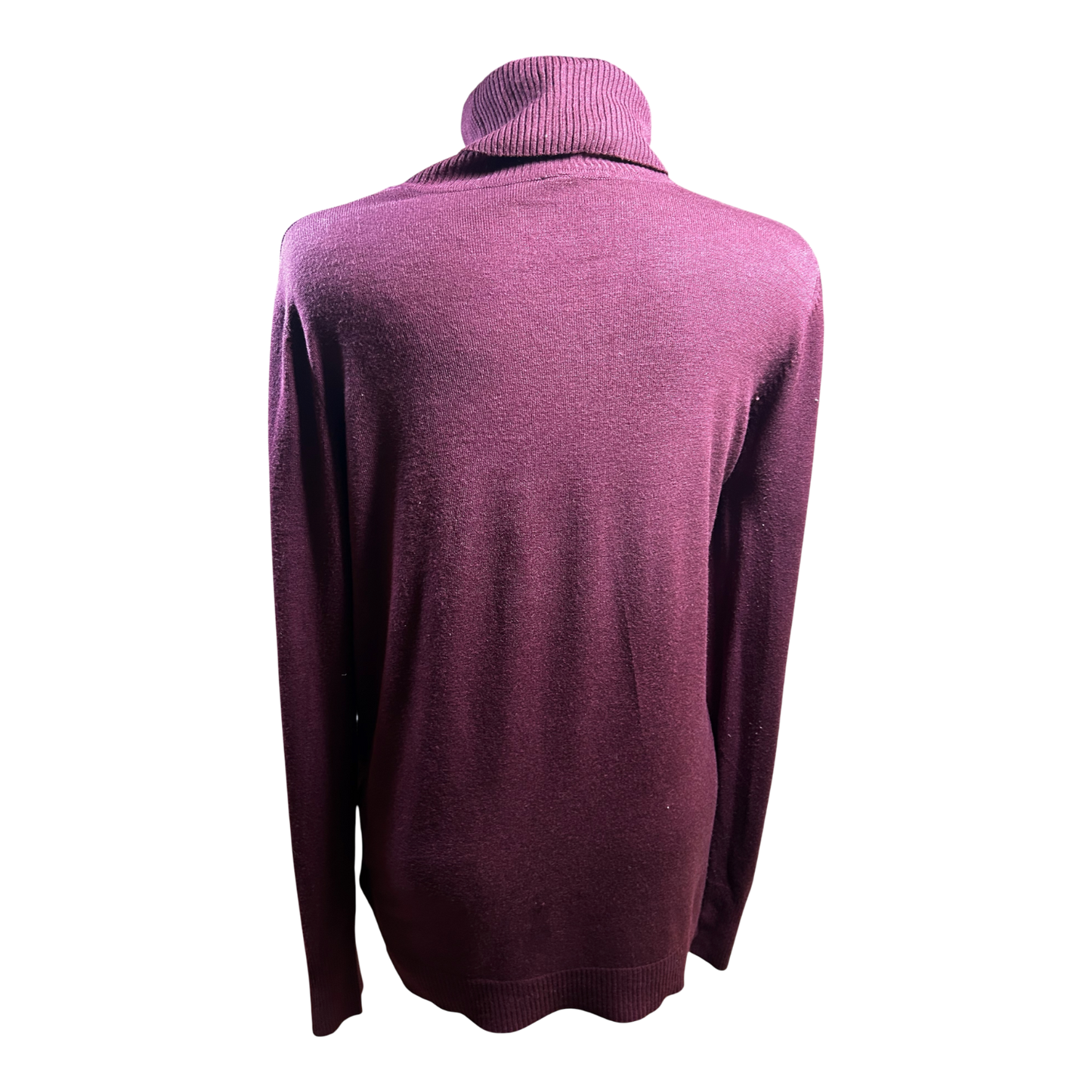 1982 Damen Rollkragenpullover Bordeaux Gr XL Langarm Weich Elegant Winter