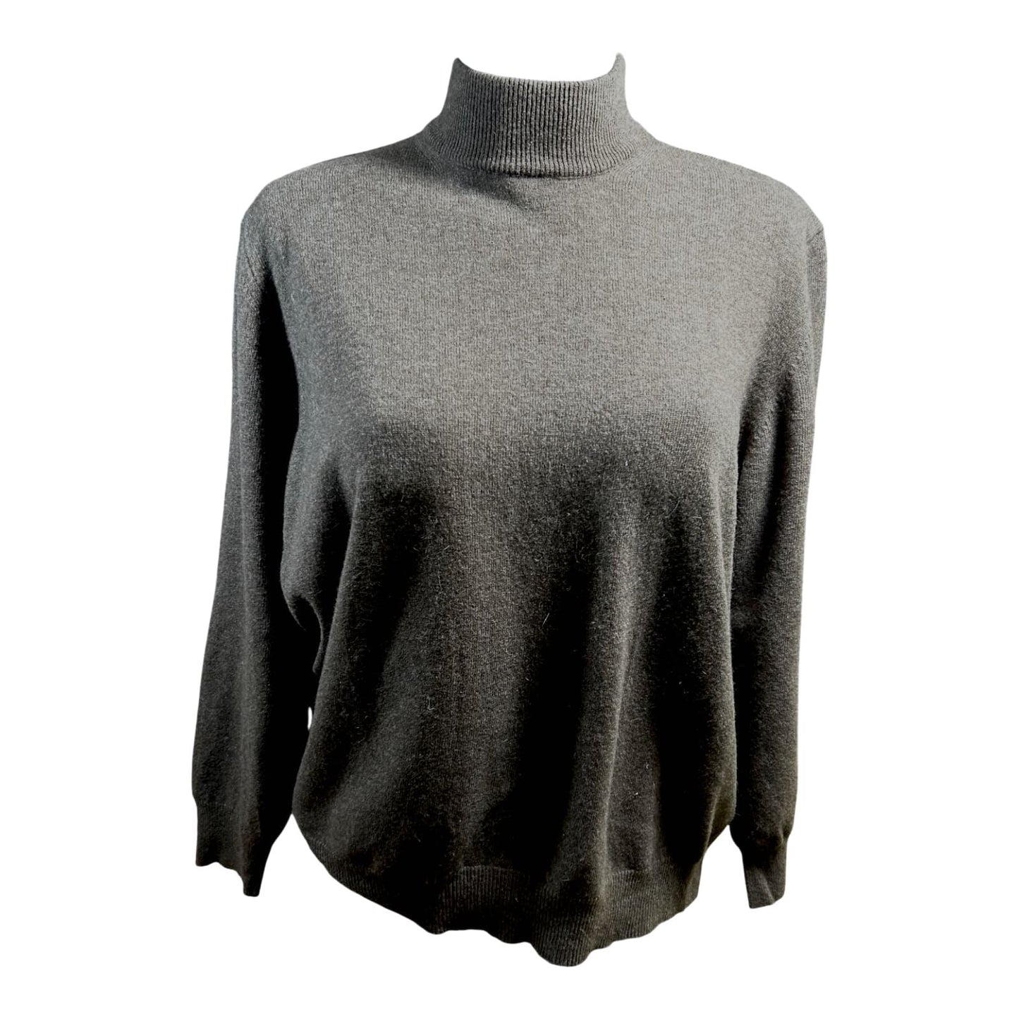 Marco Pecci Rollkragenpullover Damen Strickpullover Braun 3XL Wolle Angora Elegant