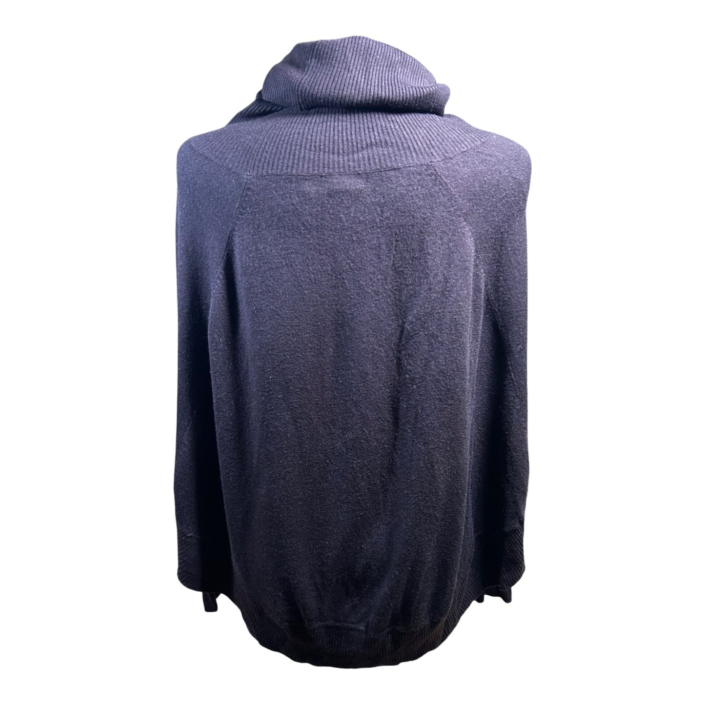 Poncho Damen Rollkragen Dunkelbraun Größe L Cashmere Merinowolle Oversize Elegant