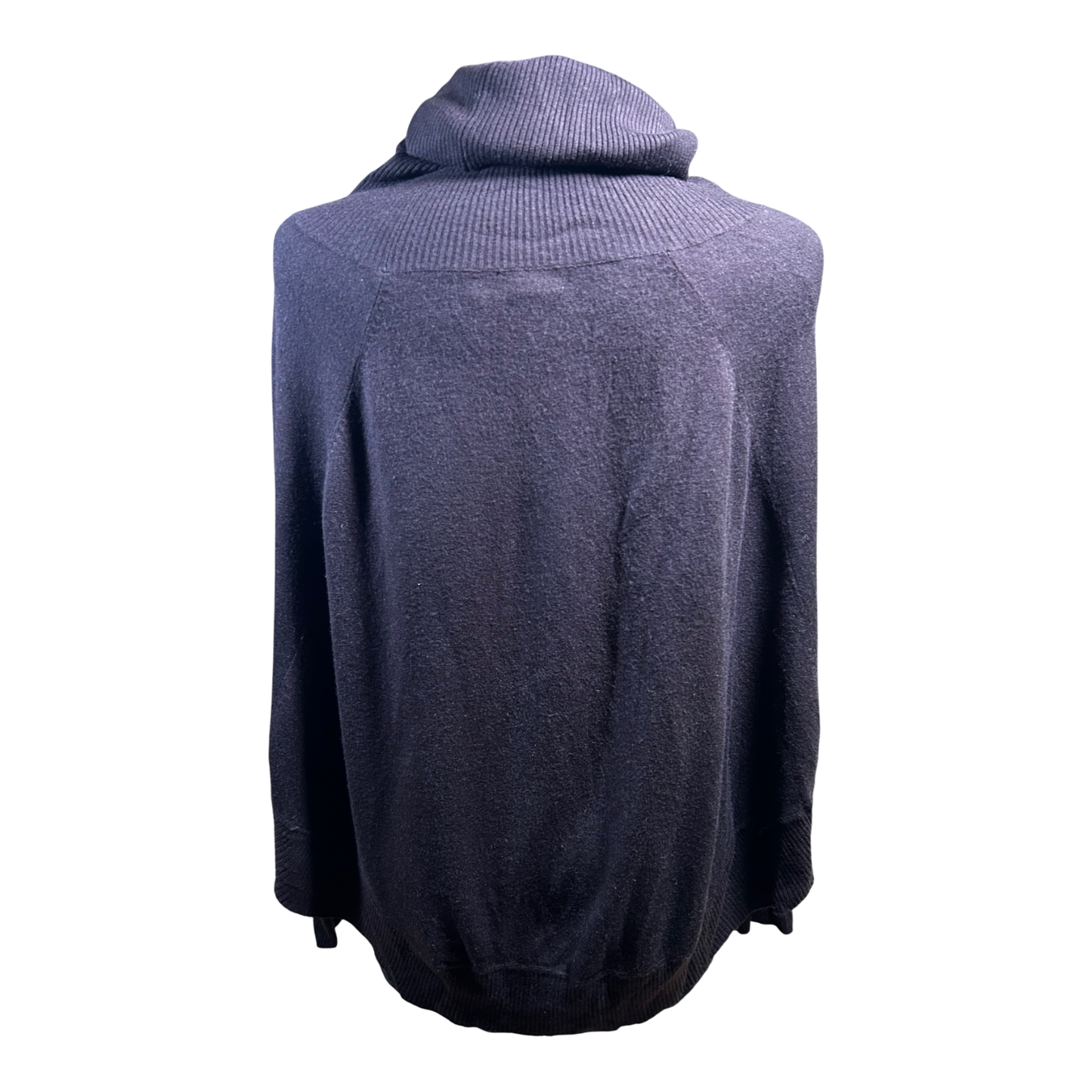 Poncho Damen Rollkragen Dunkelbraun Größe L Cashmere Merinowolle Oversize Elegant