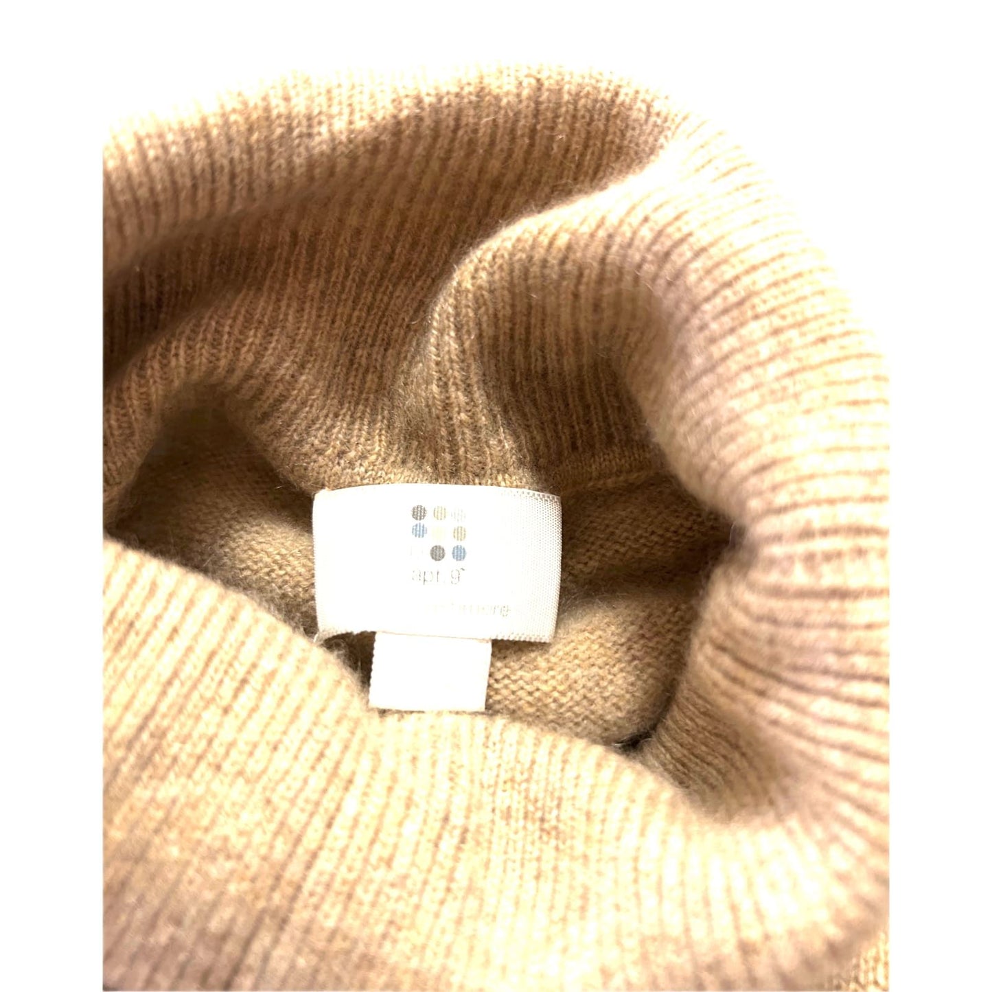 APT 9 Kaschmir Pullover Damen Rollkragen Gr M Beige Winter Luxus