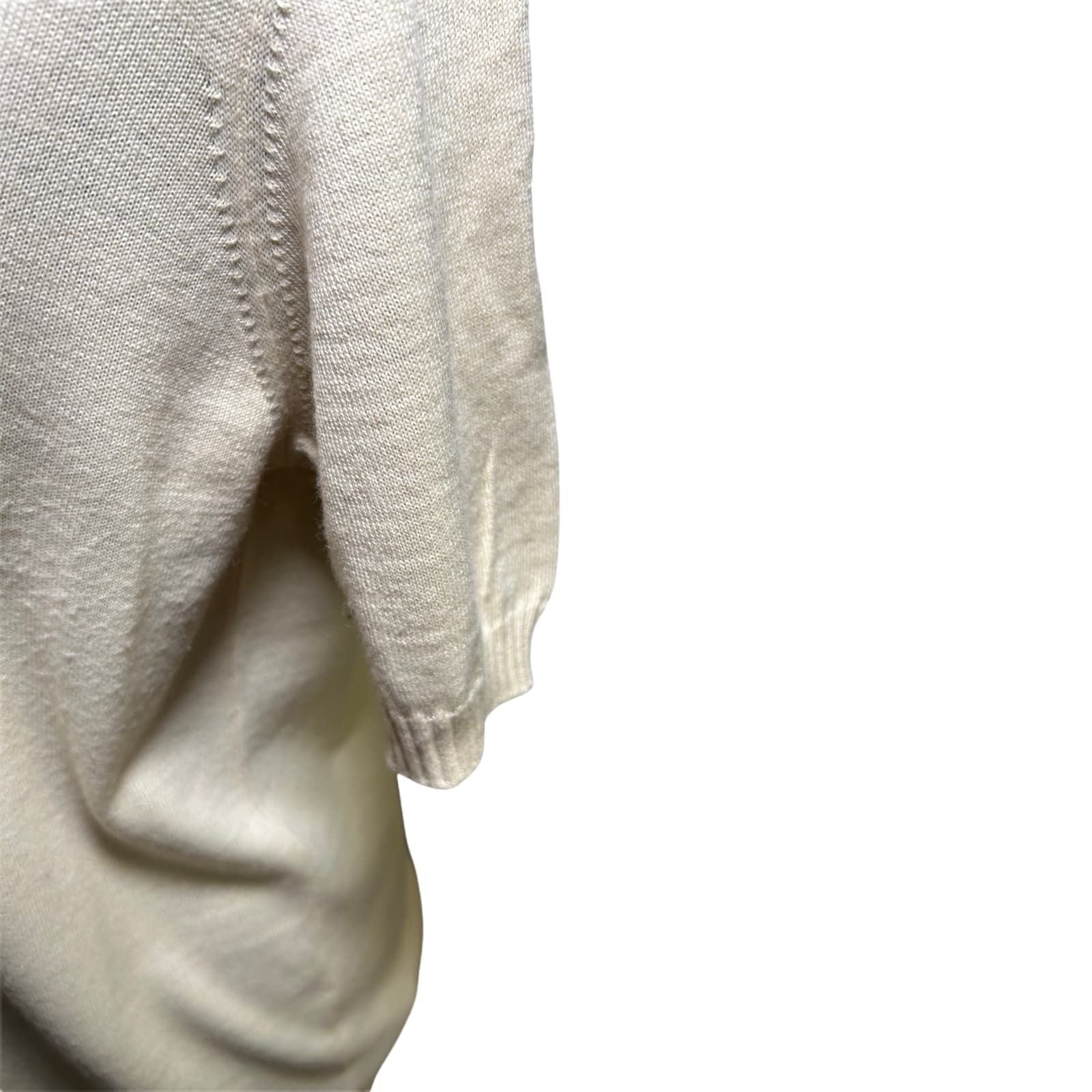Second Hand Liebe Pullover Damen Gr 44 Creme Rollkragen Merinowolle Kurzarm