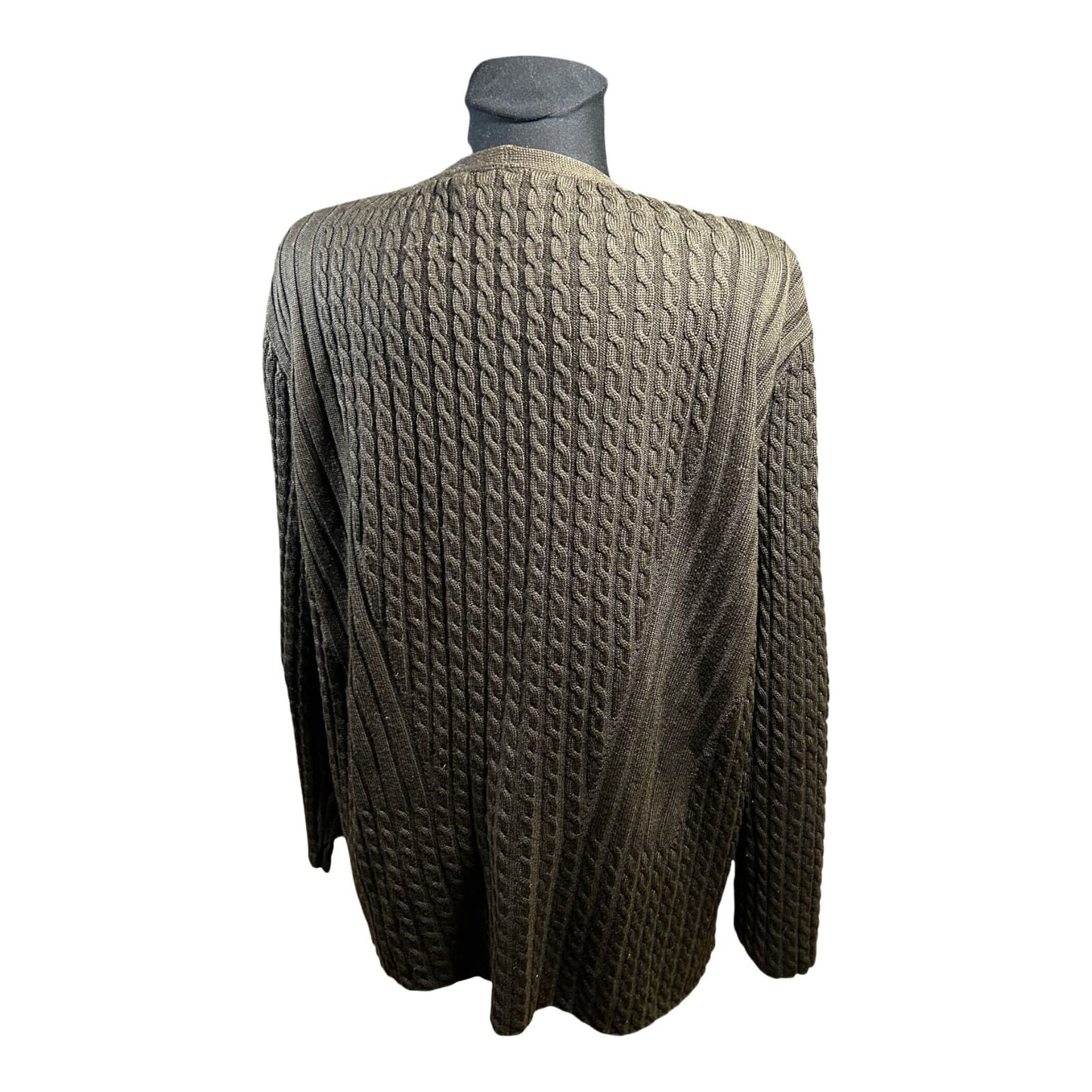Il Punto Tricot Strickjacke Damen Gr 46 48 Braun Merino Wolle Zopfmuster