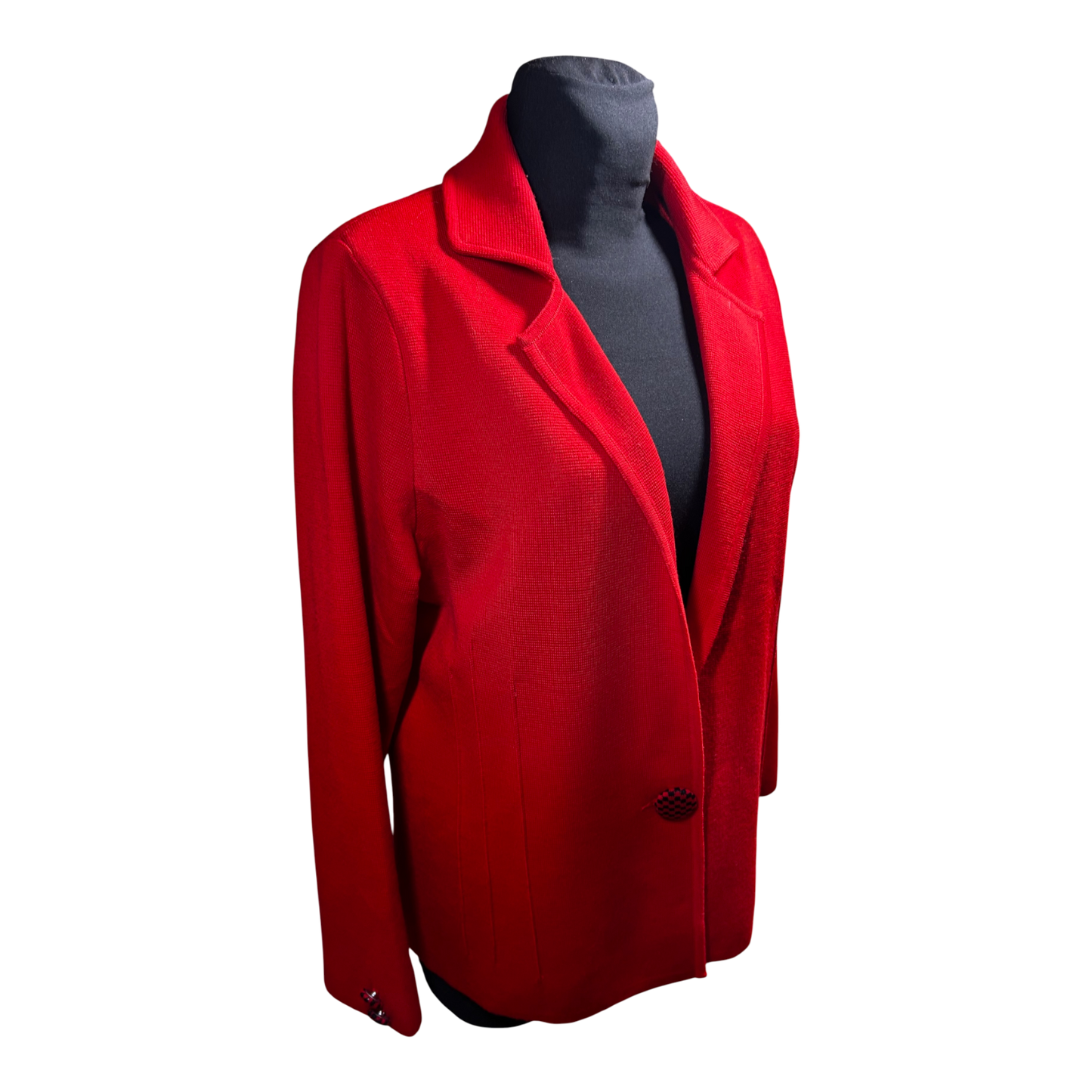 Damen Strickblazer Cardigan Rot Merinowolle Made in Italy Größe XL Elegant