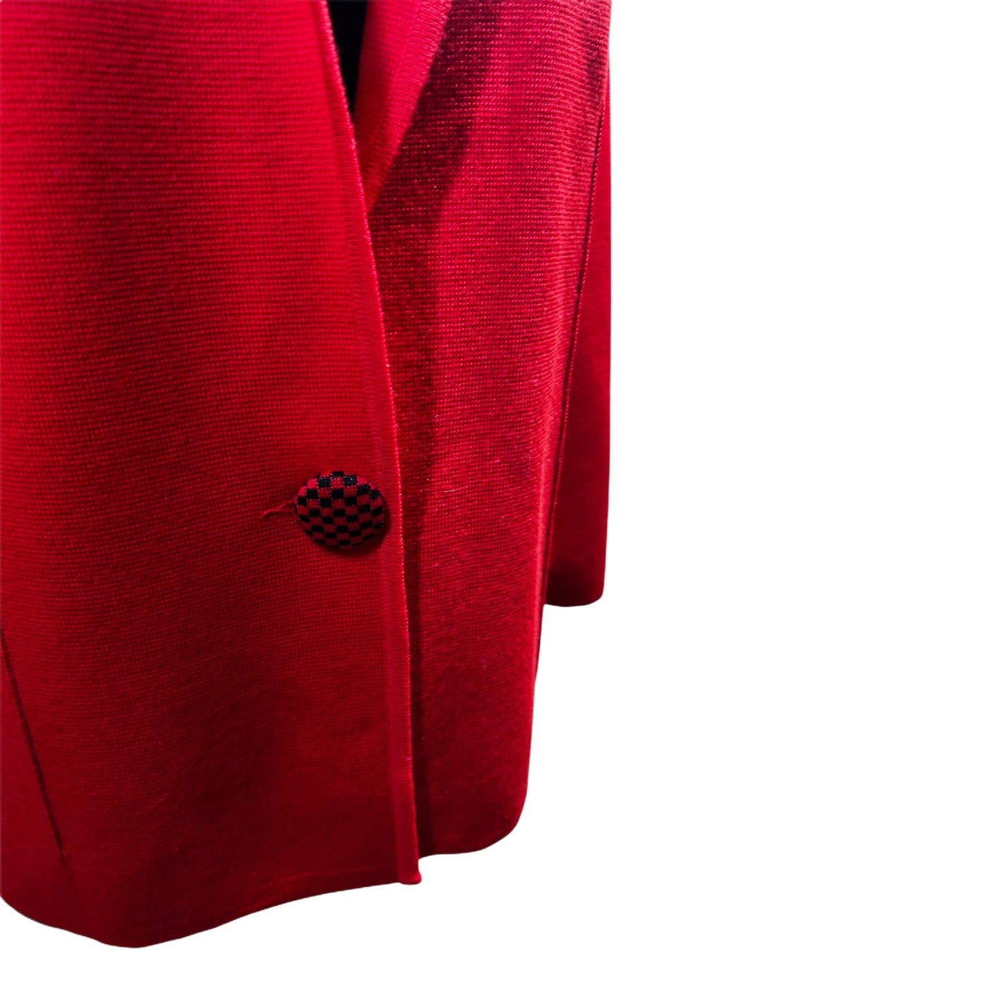 Damen Strickblazer Cardigan Rot Merinowolle Made in Italy Größe XL Elegant