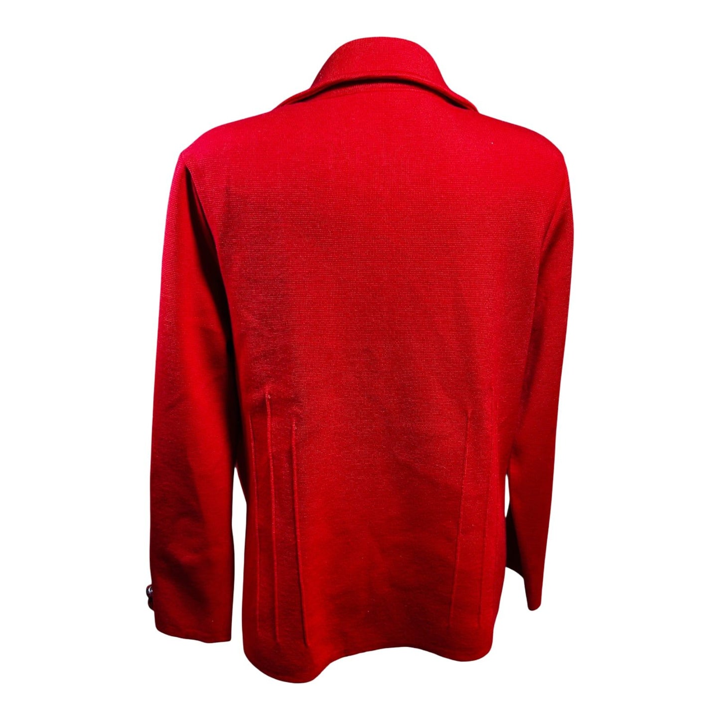 Damen Strickblazer Cardigan Rot Merinowolle Made in Italy Größe XL Elegant