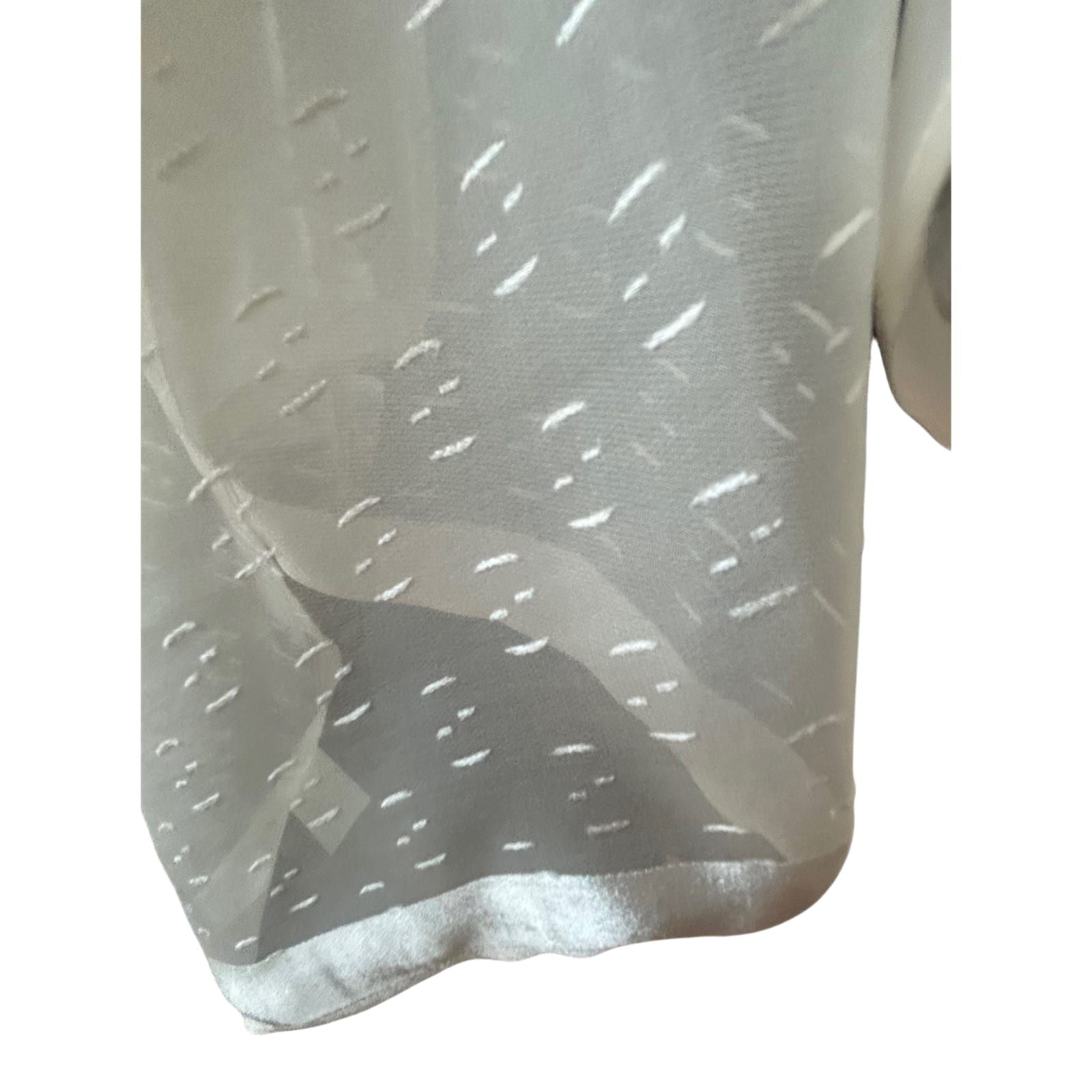 Damen Seidenschal Weiß 115x40 cm transparent Struktur elegant