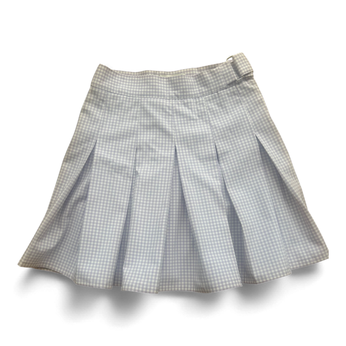 Pull & Bear Minirock Kariert Lila Weiß Gr 34 Faltenrock Bund 31cm Viskosemix