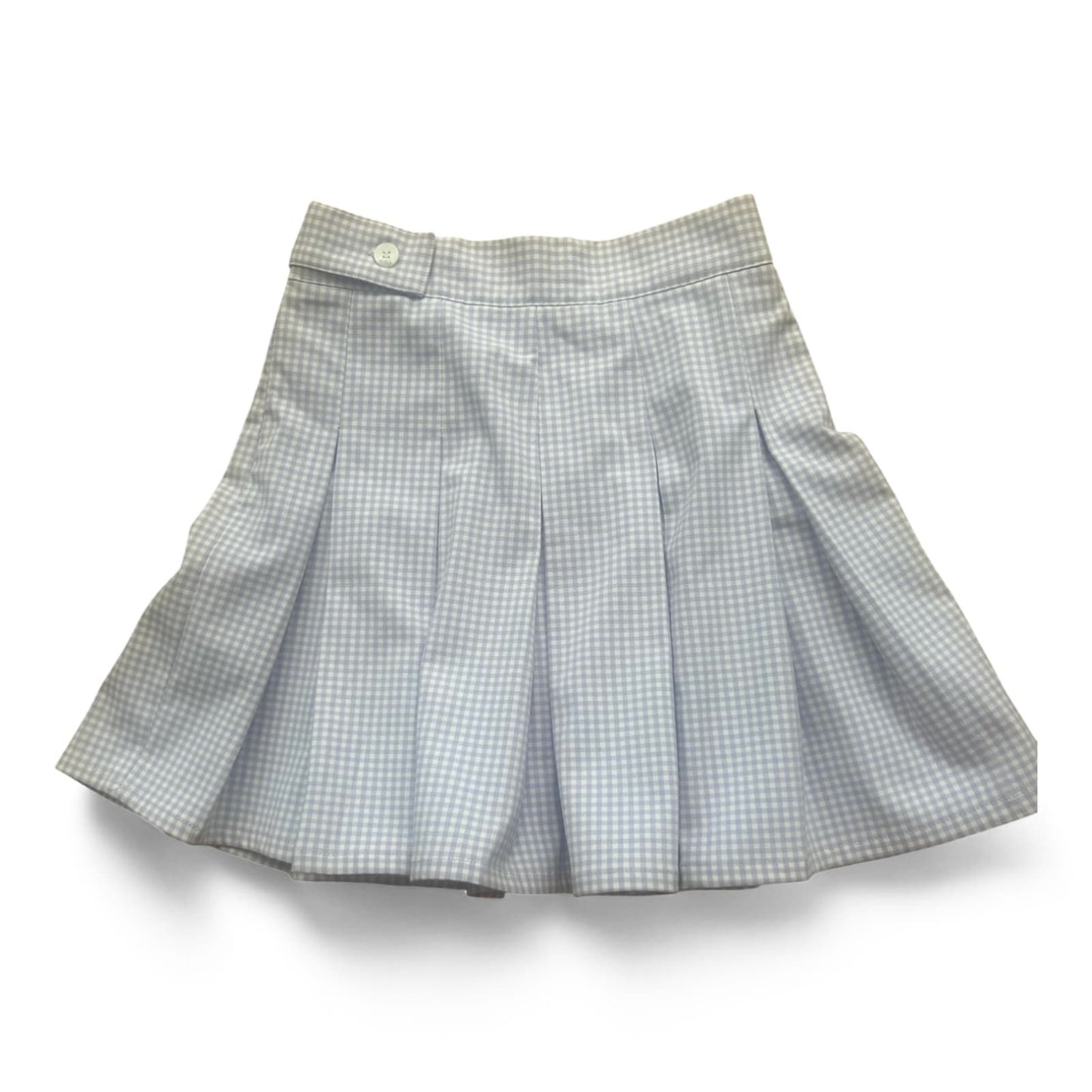 Pull & Bear Minirock Kariert Lila Weiß Gr 34 Faltenrock Bund 31cm Viskosemix