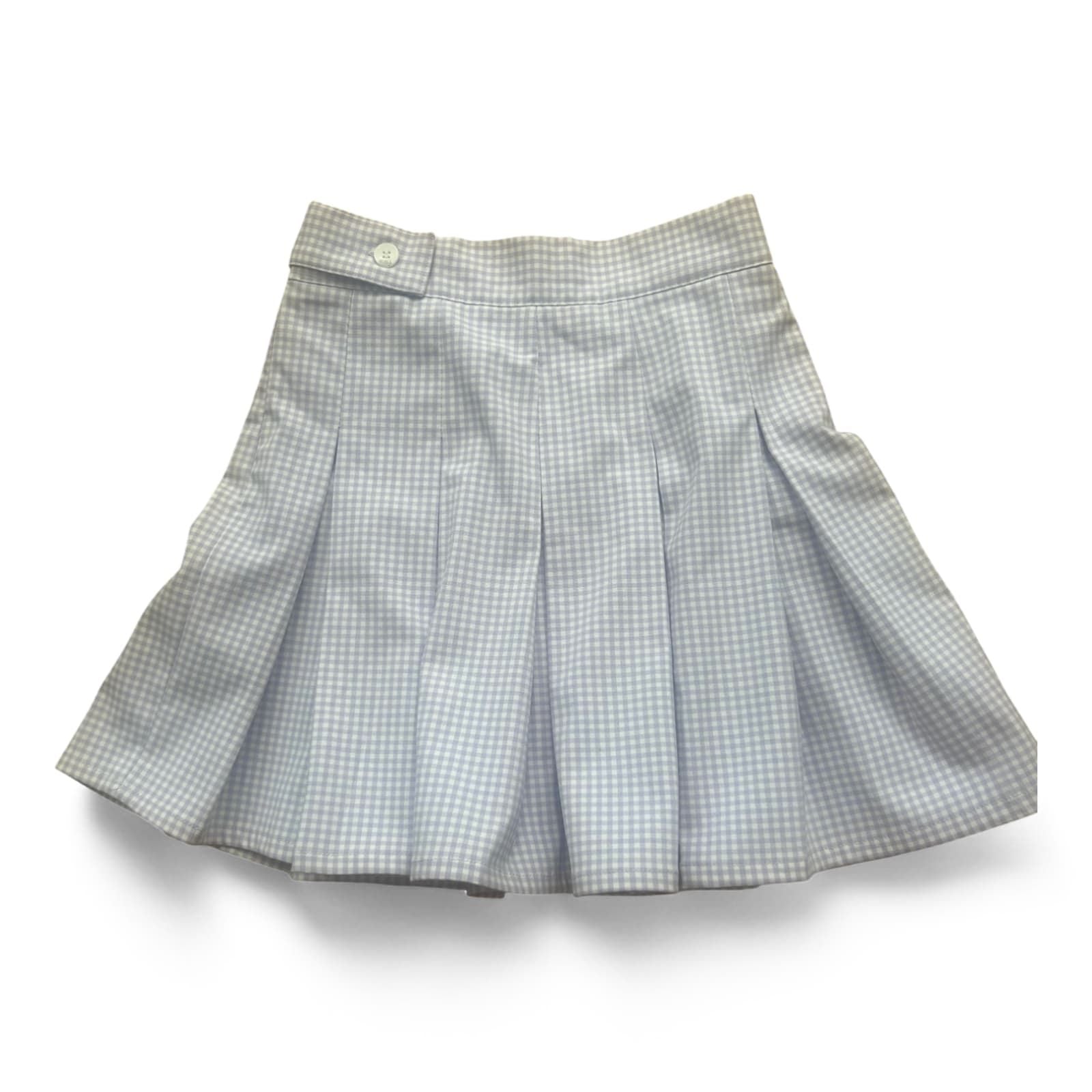 Pull & Bear Minirock Kariert Lila Weiß Gr 34 Faltenrock Bund 31cm Viskosemix