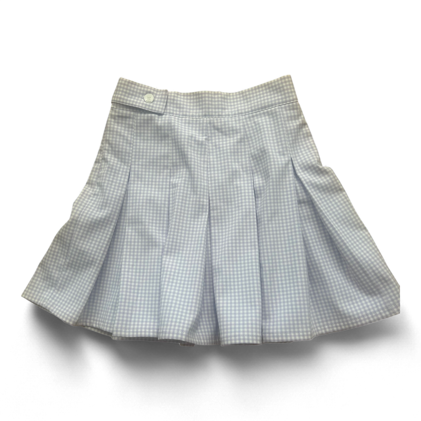 Pull & Bear Minirock Kariert Lila Weiß Gr 34 Faltenrock Bund 31cm Viskosemix