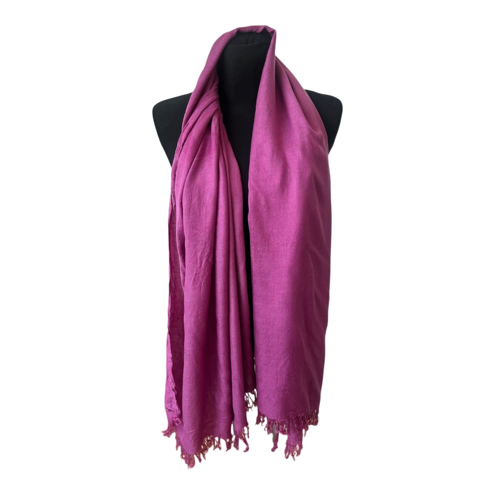 Buthe Schal 100% Viskose Pink XXL Fransen Stola Tuch 200x70