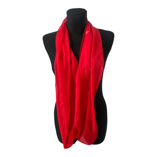 Roter Loop Schal Damen Viskose leicht transparent weich elegant Sommer