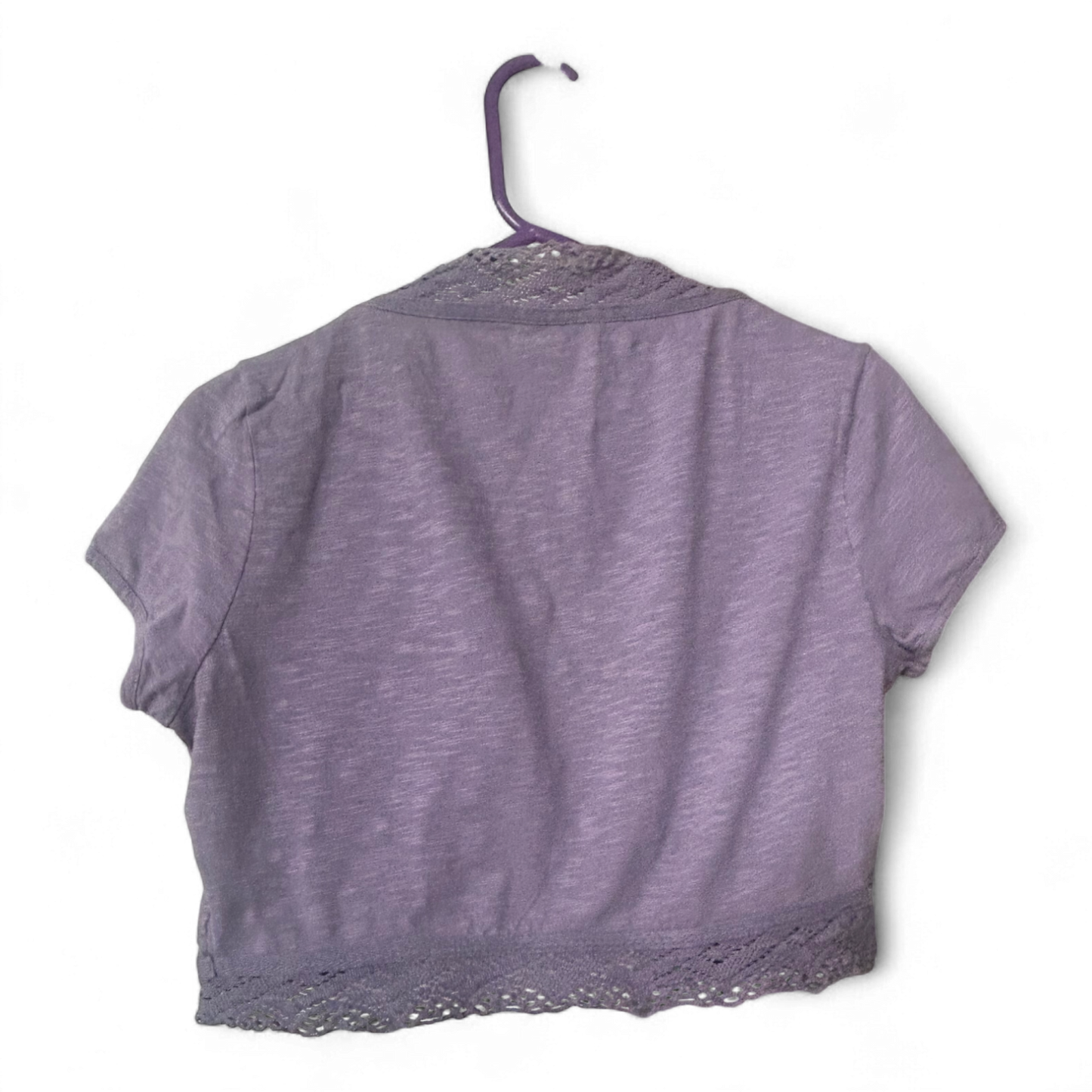 Street One Bolero Strickjacke Lila Kurzarm Gr. 40 Baumwollmix Sommer Top