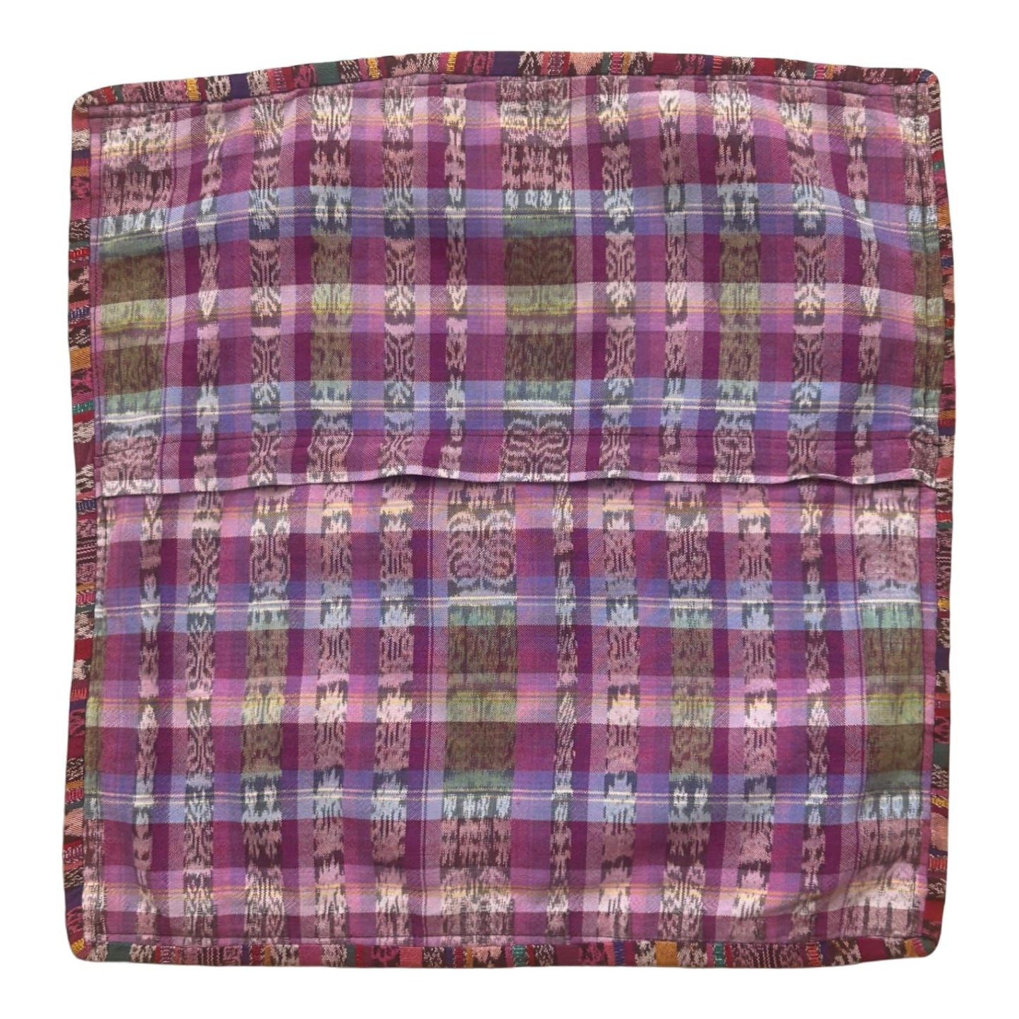 Kissenbezug Ethno 48x48 cm Bunt Baumwolle Handarbeit Guatemala Boho Deko Unikat
