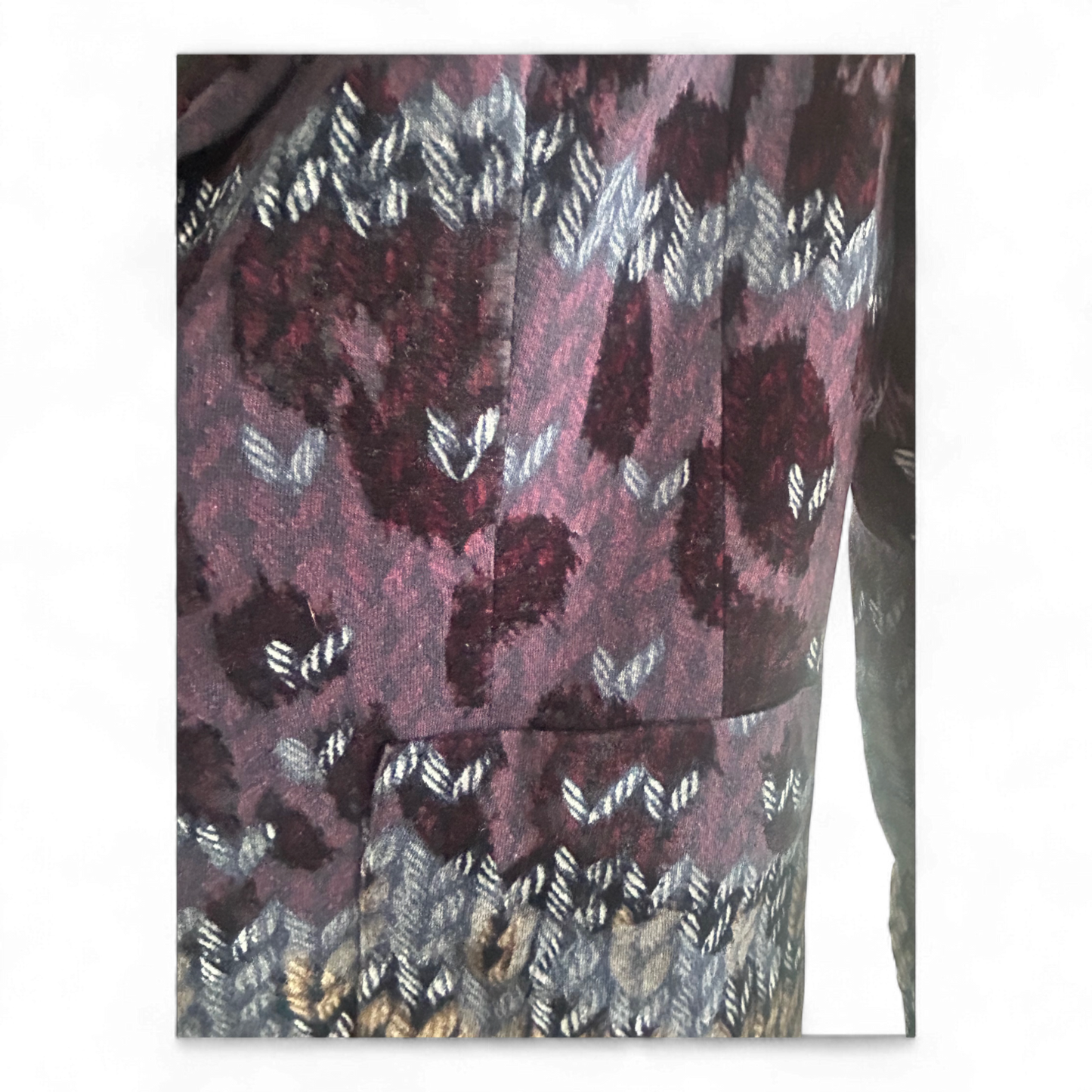 Steilmann Blazer lila Samt-Optik Gr. M tailliert elegant Muster gefüttert