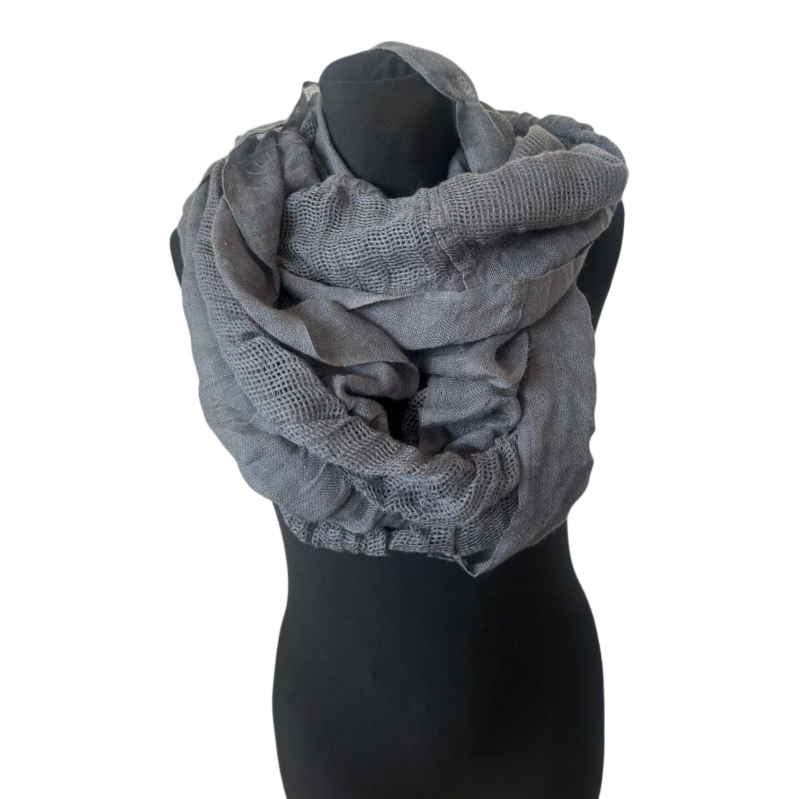 Pieces Damen Loop Schal Grau XXL weich Baumwolle Oversize 200x70