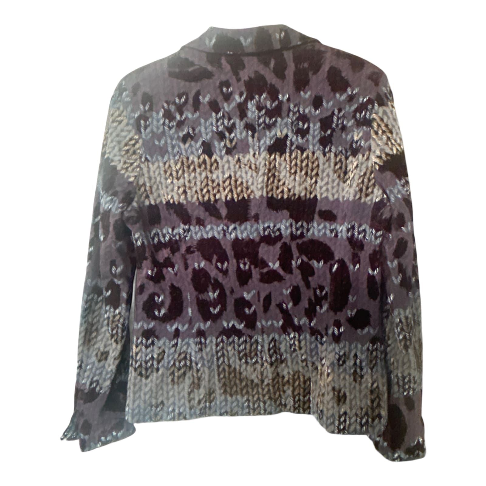 Steilmann Blazer lila Samt-Optik Gr. M tailliert elegant Muster gefüttert