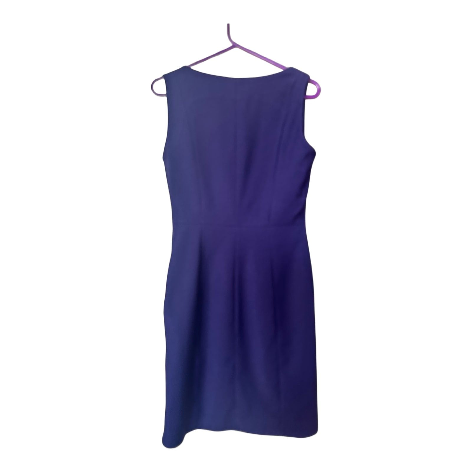 H&M Kleid Damen Dress Damenkleid Gr. 36 Violett Etui Ärmellos Wickeloptik Elegant