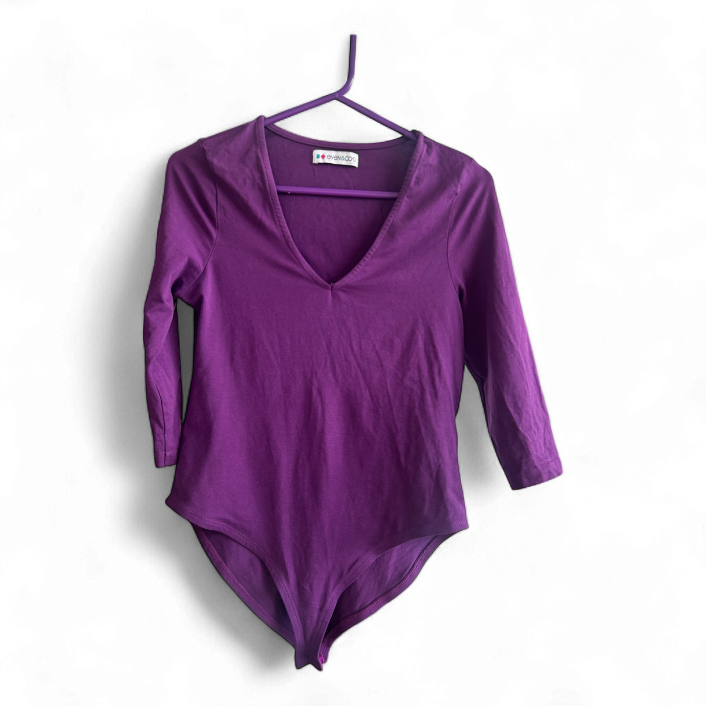 Even&ODD Body Lila Gr M Damen Baumwolle Elasthan V-Ausschnitt 3/4 Arm 68cm