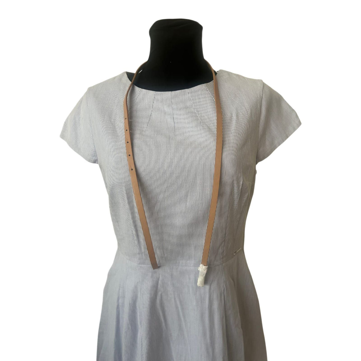 Orsay Kleid Gr. 42 Neu Etikett Blau Weiß Gestreift Baumwolle Sommer Gürtel