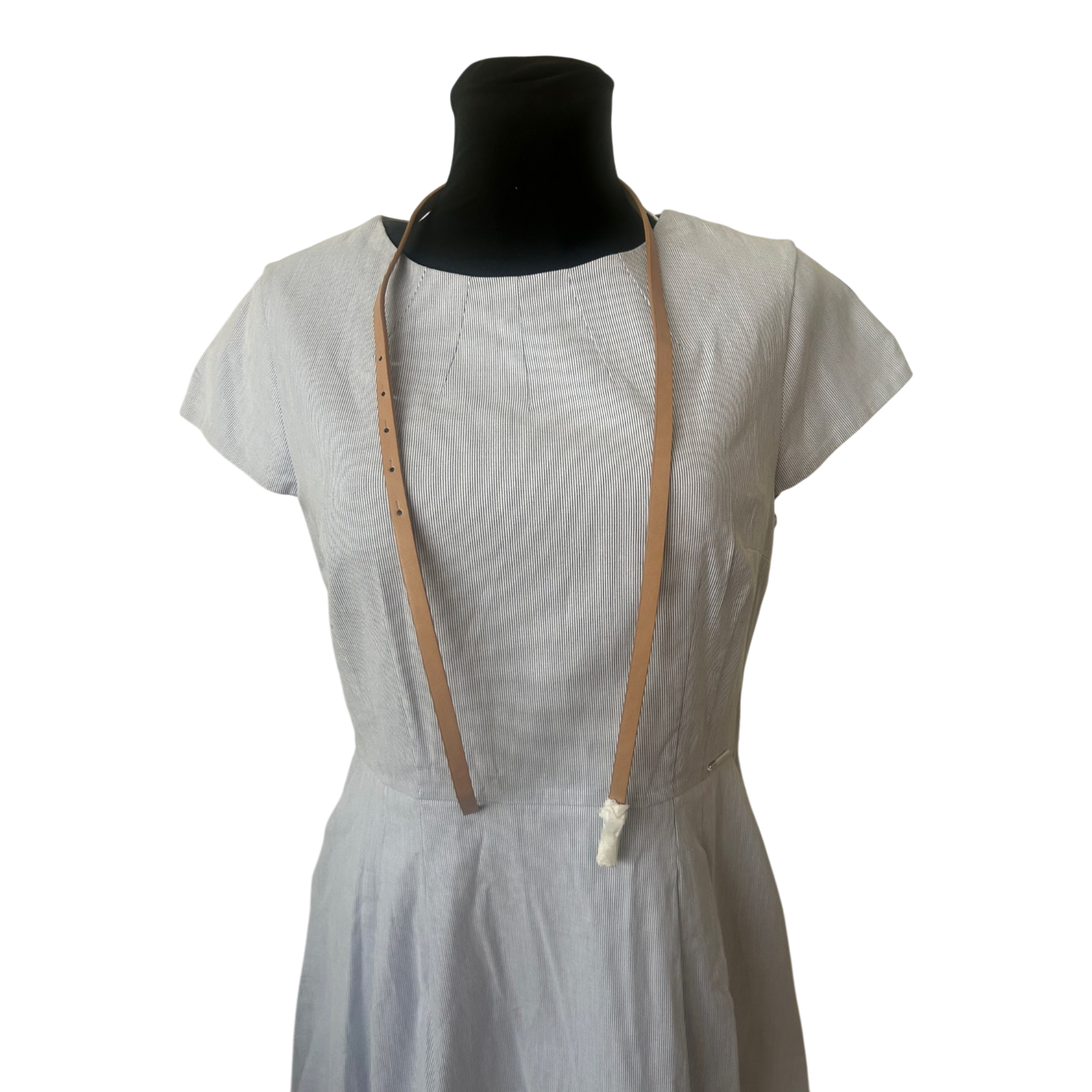 Orsay Kleid Gr. 42 Neu Etikett Blau Weiß Gestreift Baumwolle Sommer Gürtel