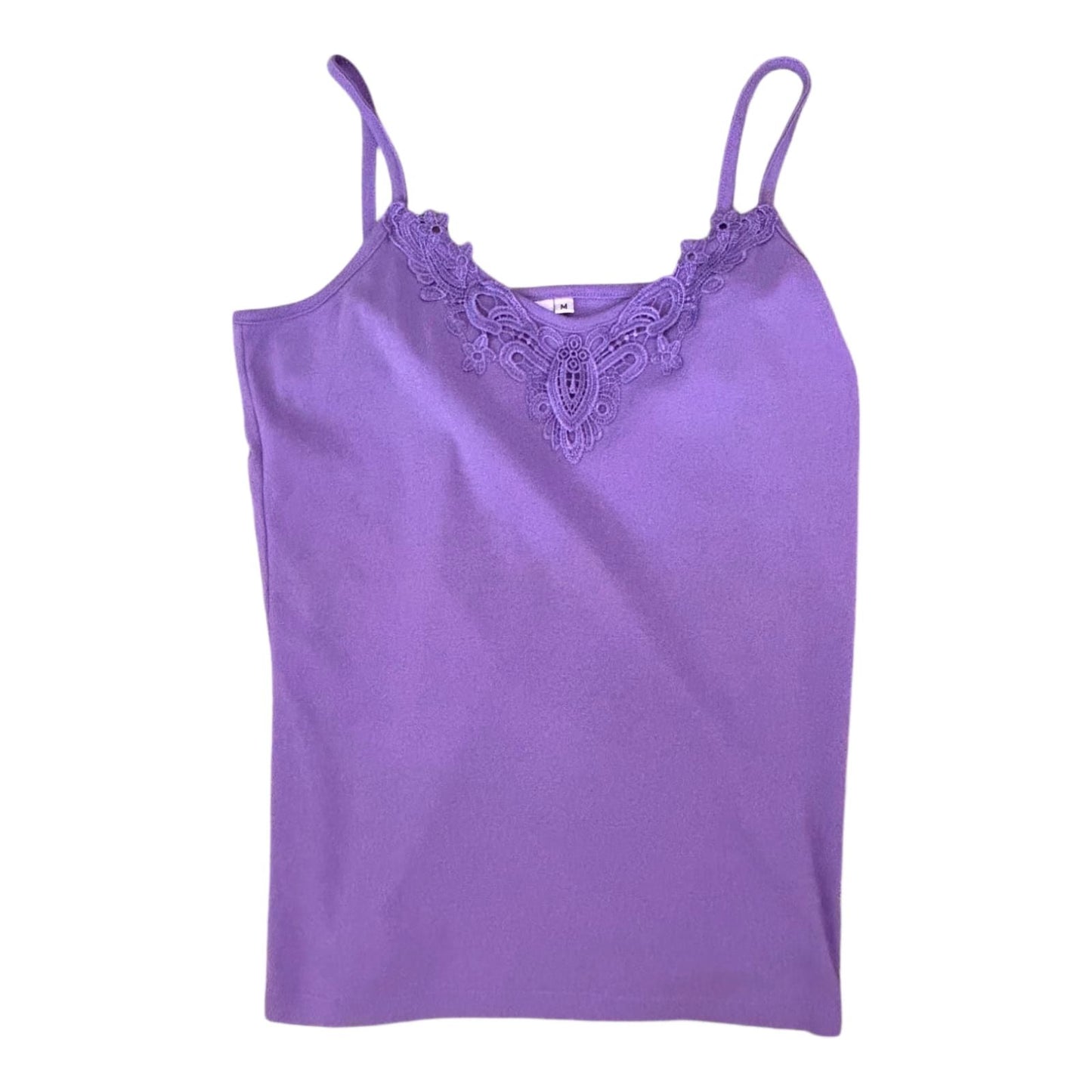 Top Infinity Woman Gr M Lila Spitze Träger Basic Sommer Damen Oberteil