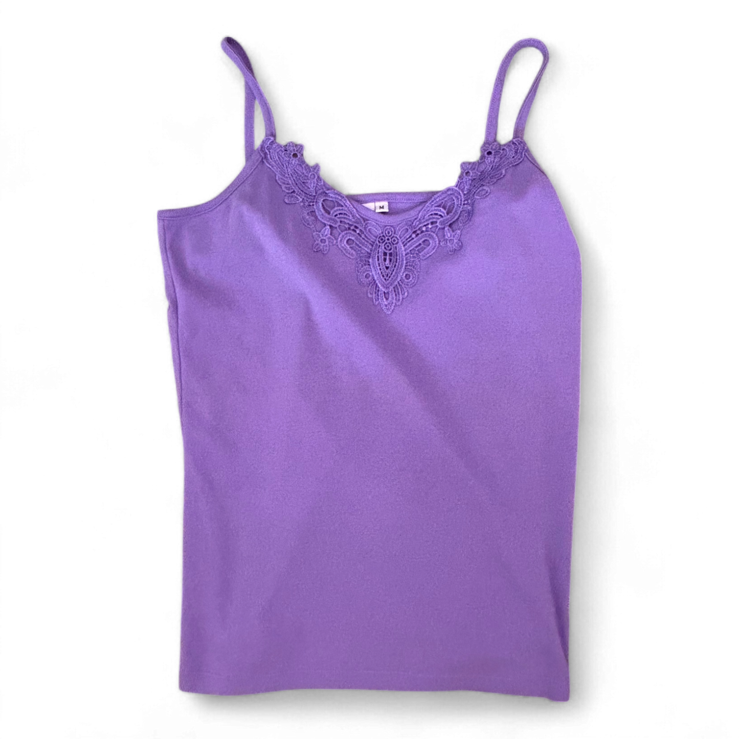 Top Infinity Woman Gr M Lila Spitze Träger Basic Sommer Damen Oberteil