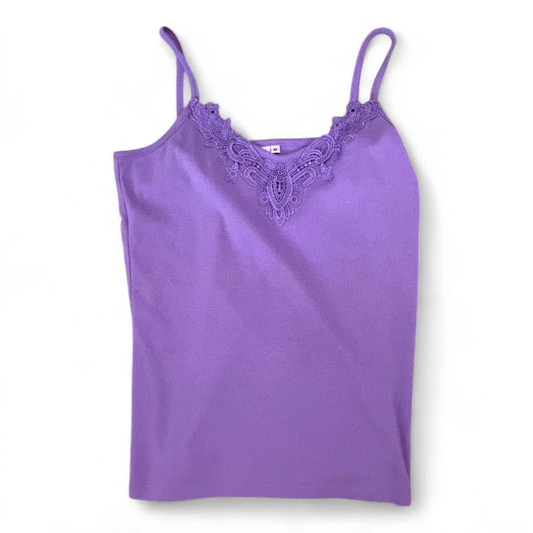 Top Infinity Woman Gr M Lila Spitze Träger Basic Sommer Damen Oberteil